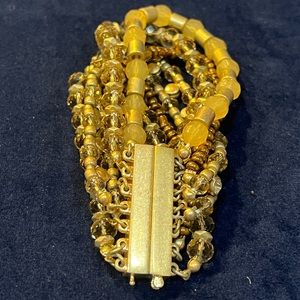 Gold Beaded Bracelet with magnetic closure